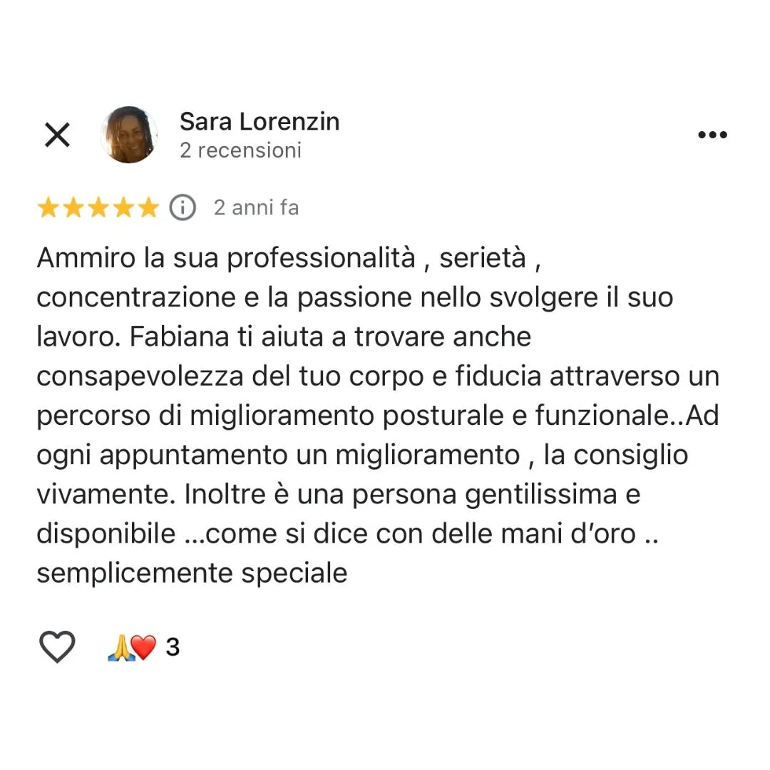 recensione 3 Osteopata a Cosenza Fabiana Casella