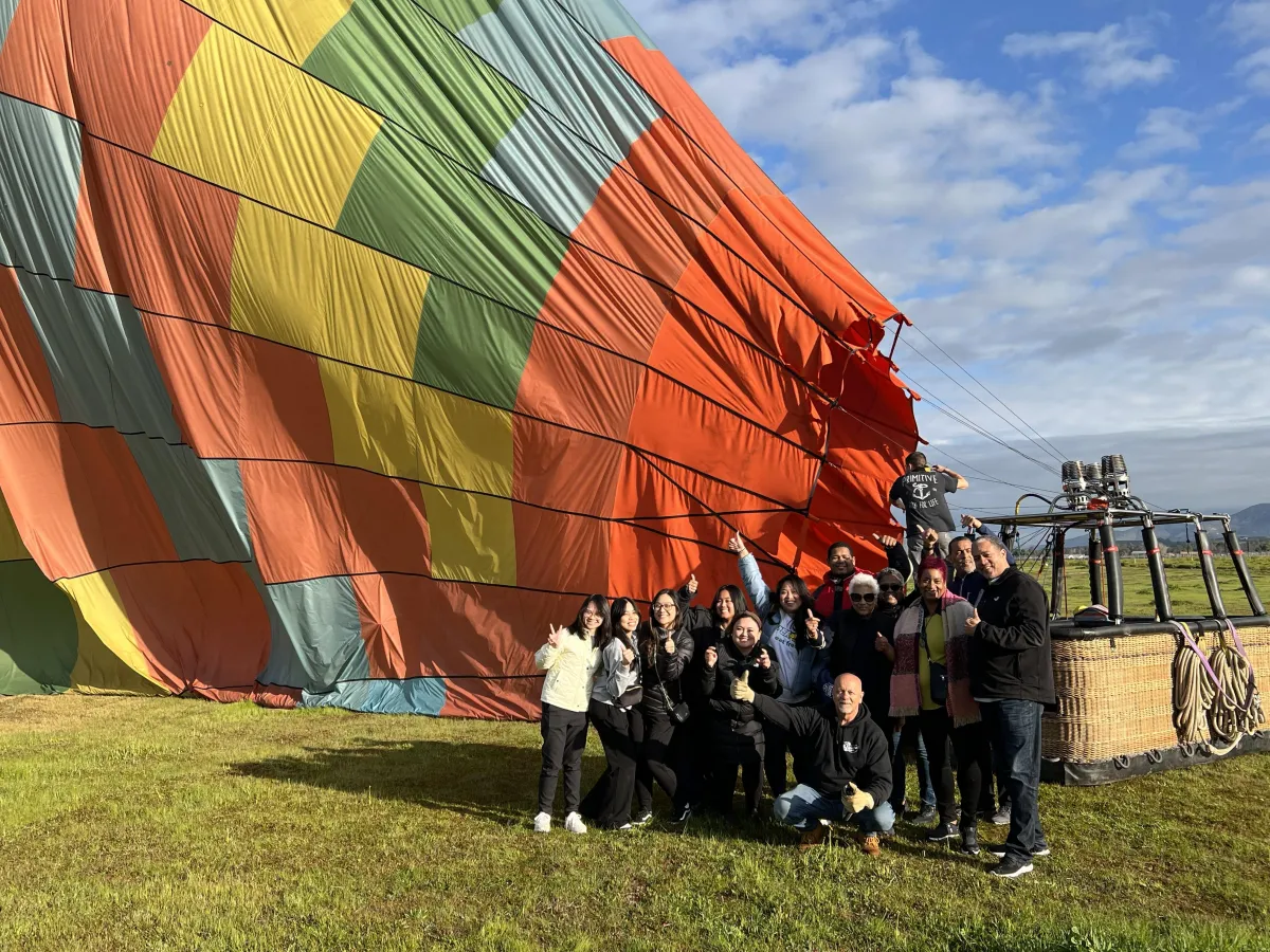 Gourmet post-flight celebration toast