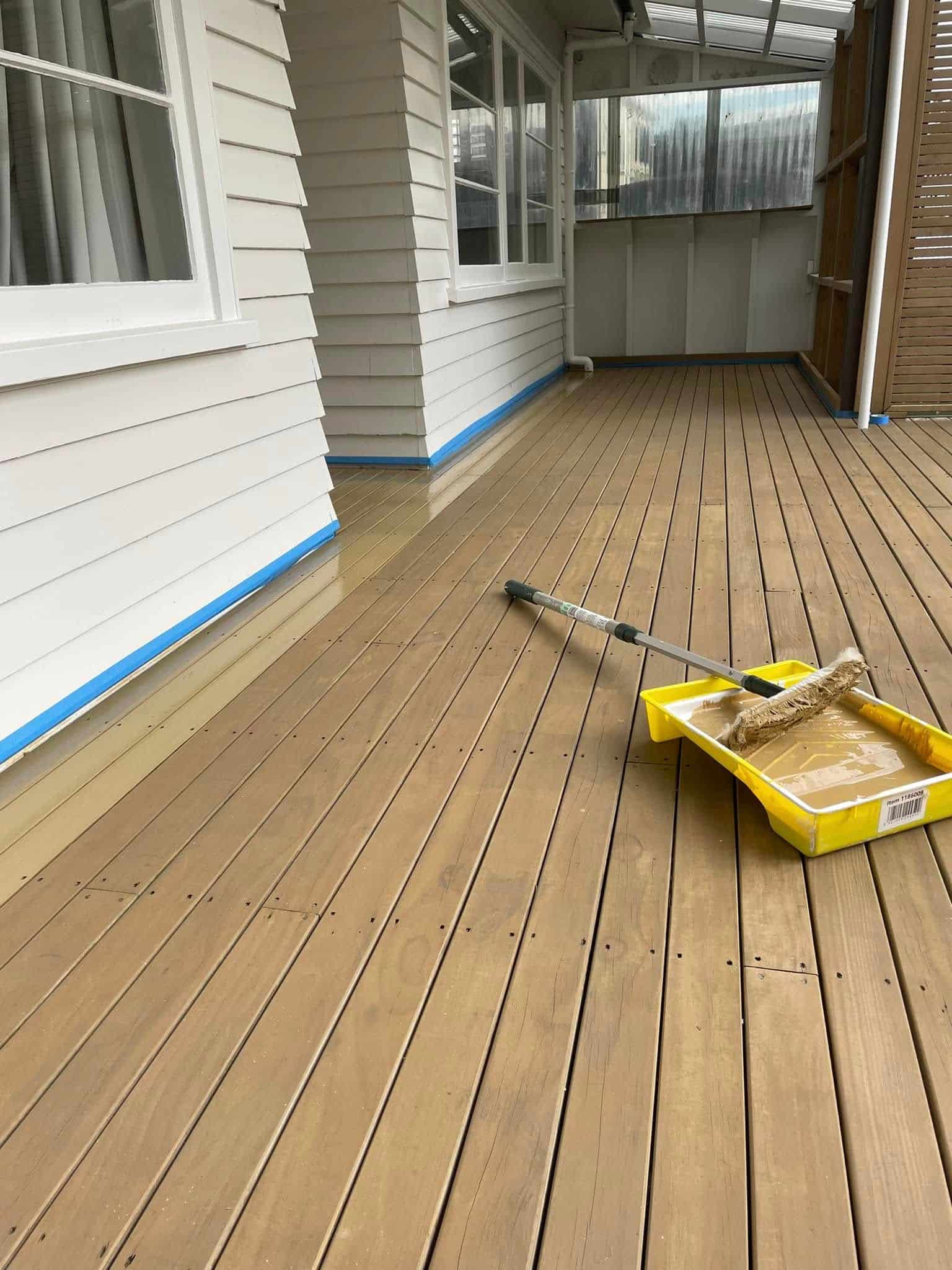 brown deck staining