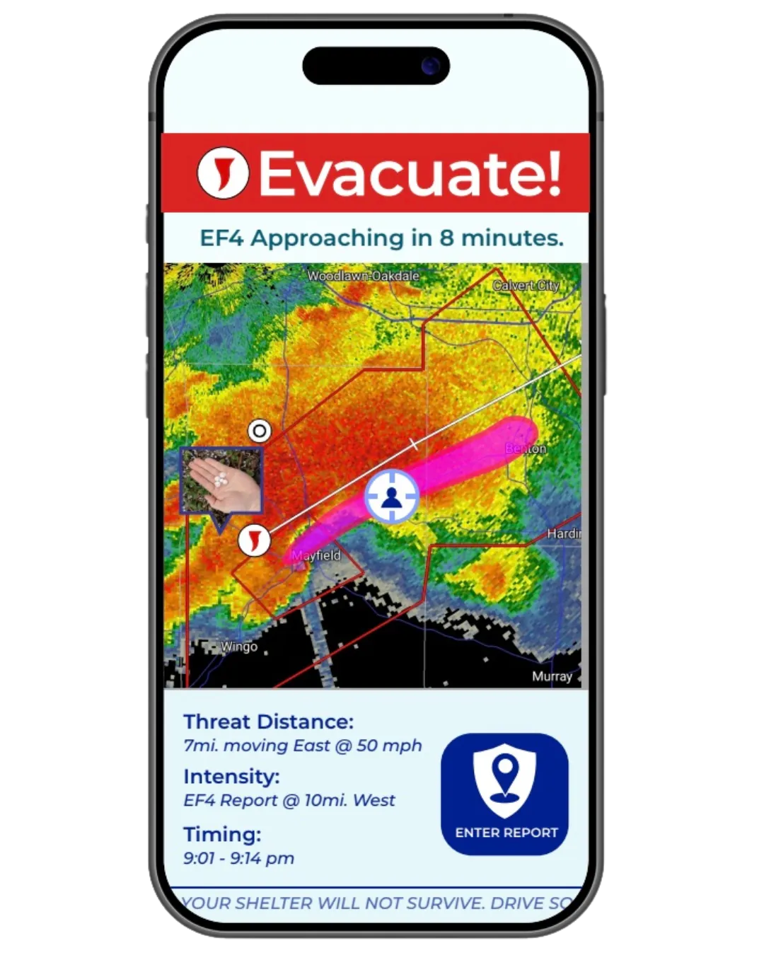 Landscape preview of a family-focused weather timeline showing morning alerts, afternoon readiness actions, and evening confirmations; soft gray background with warm yellow accent markers, photorealistic UI overlay.