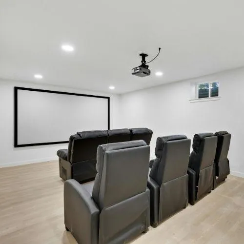 home theater with A\V cabling