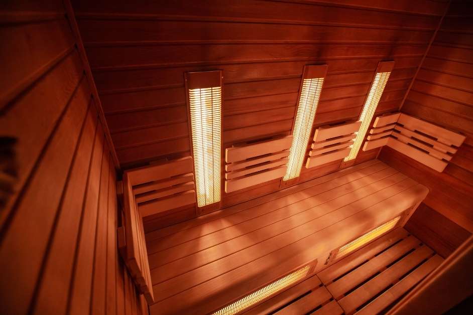 Blue LED infrared sauna interior Richmond