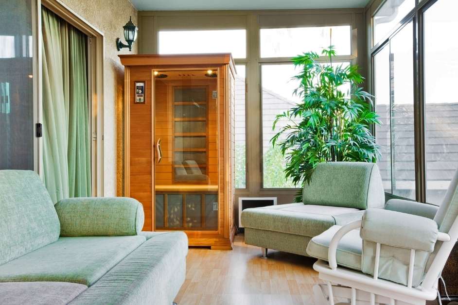 Infrared sauna with natural light window Western NC