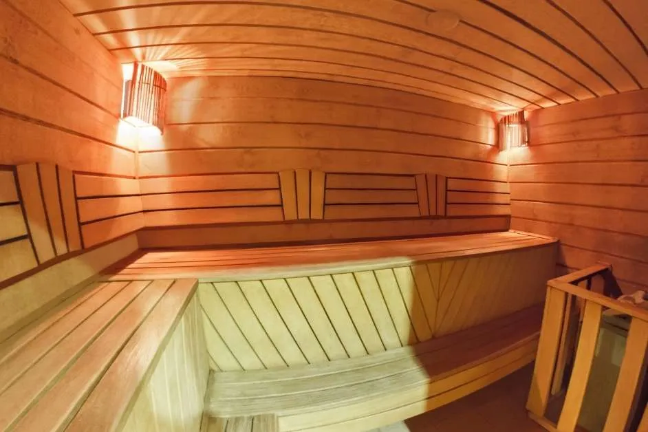 Finished custom wood sauna interior
