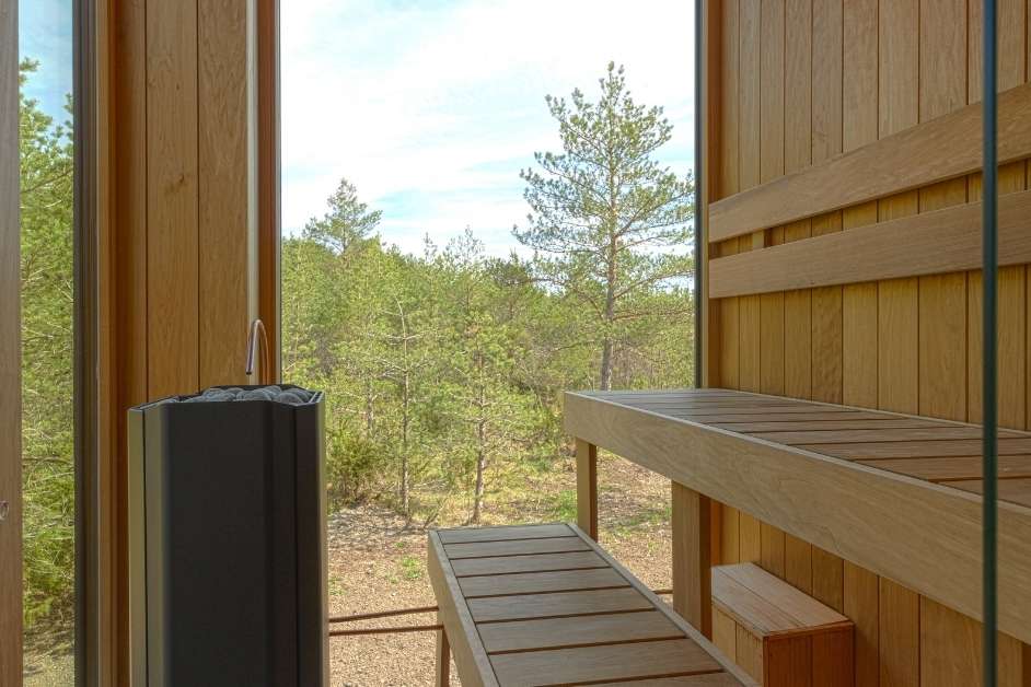 Custom outdoor sauna build in Asheville NC backyard