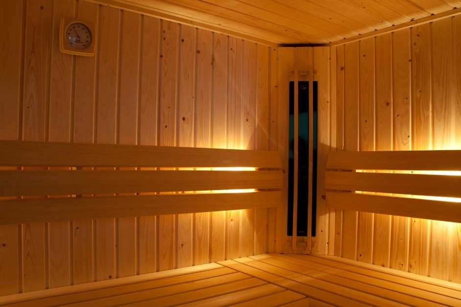Two-tier bench custom indoor sauna Raleigh
