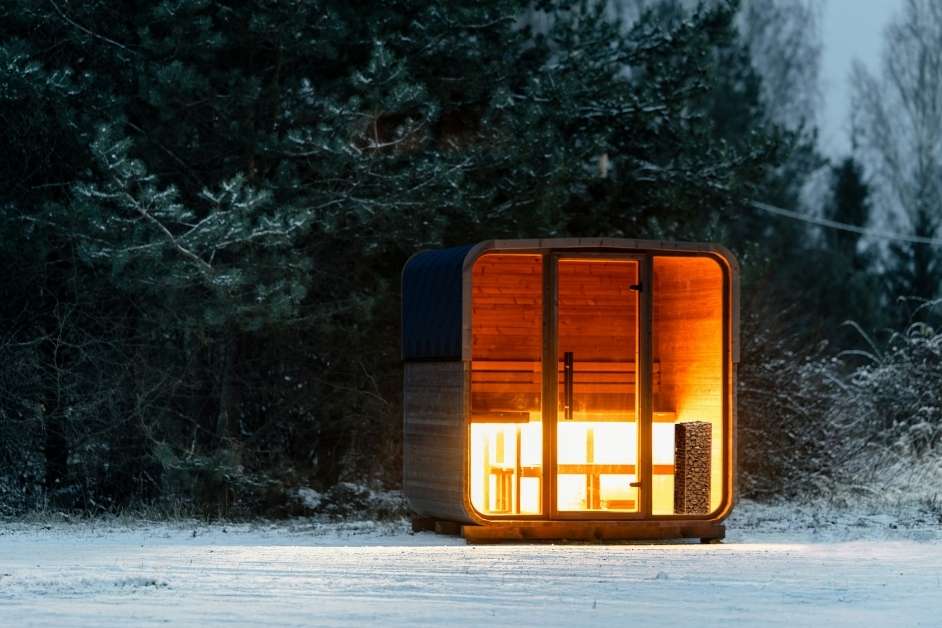 Freestanding outdoor sauna structure NC backyard