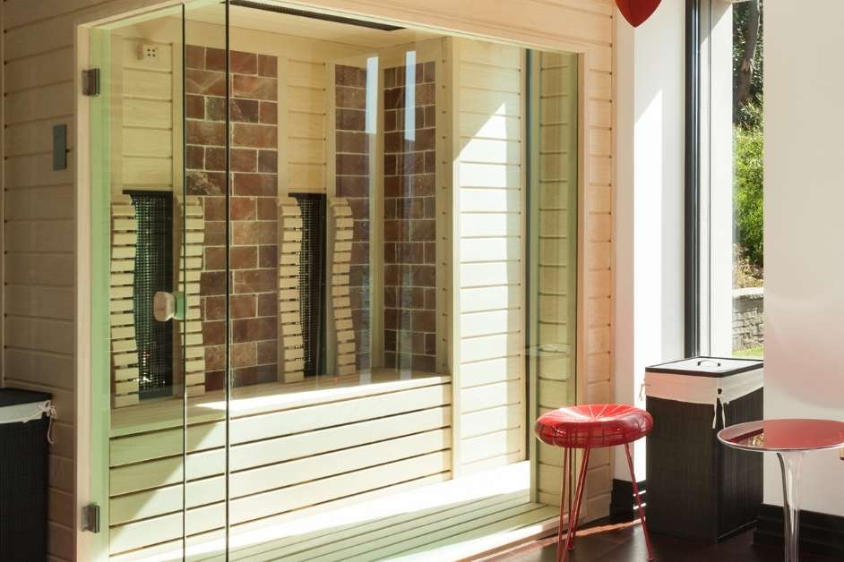 Custom infrared sauna room with LED lighting Raleigh