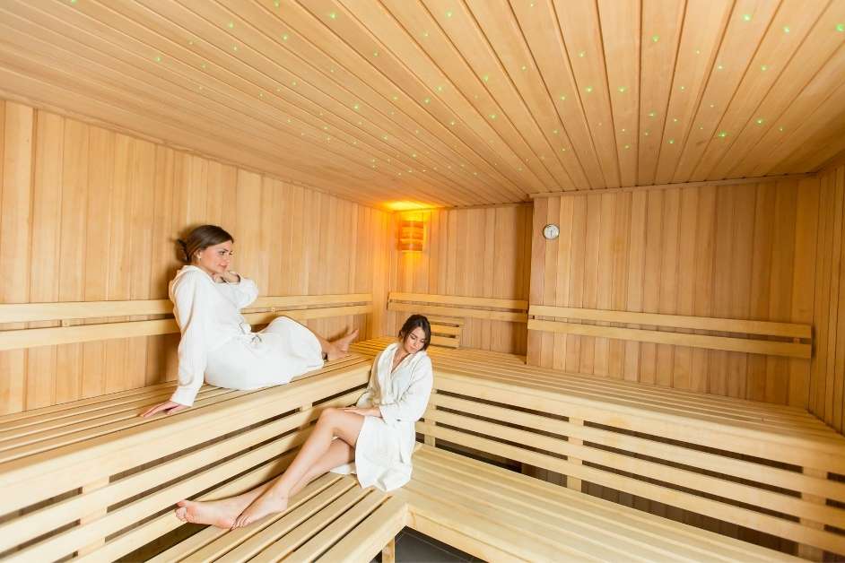 Custom home sauna enjoyed by a client near Cincinnati