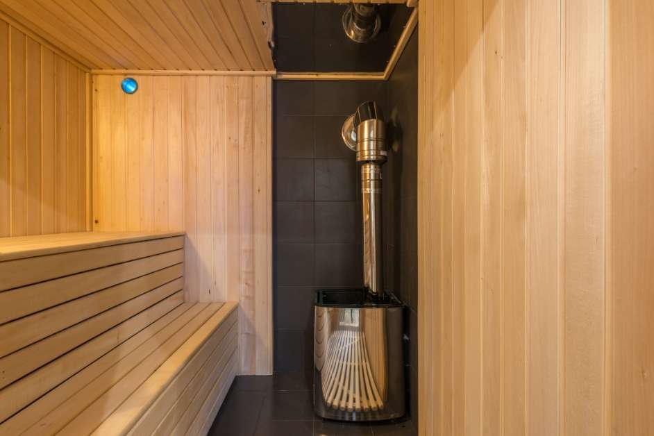 Custom indoor sauna installation for a Manhattan Beach home