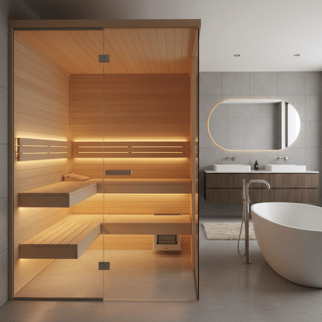 Prefab modular sauna install Jacksonville home