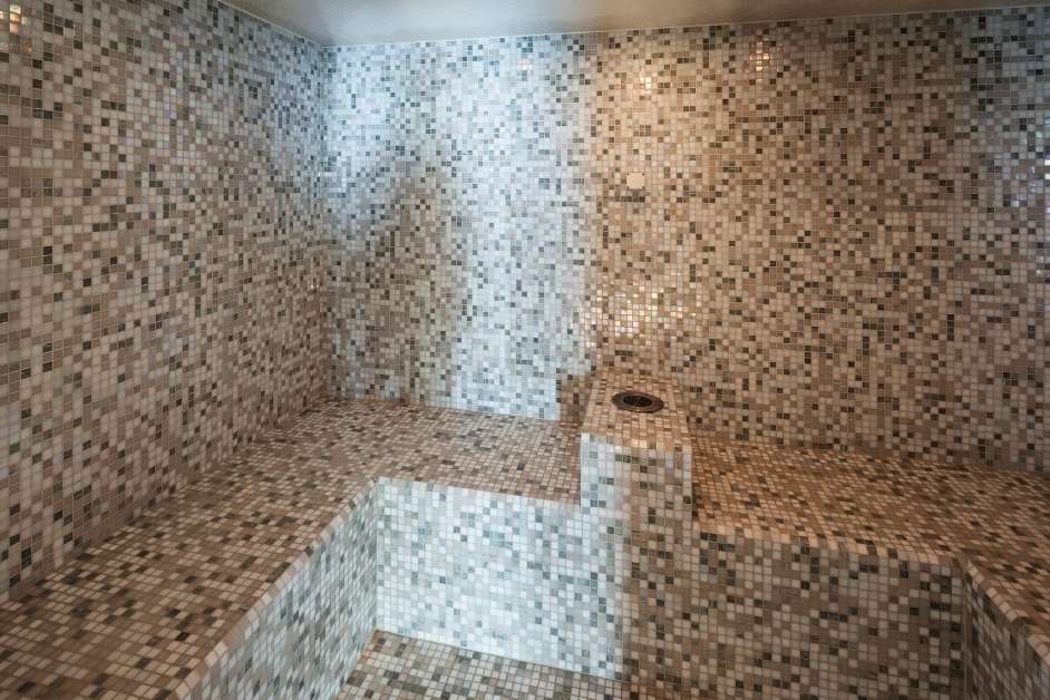 Custom tiled steam room built in Raleigh NC