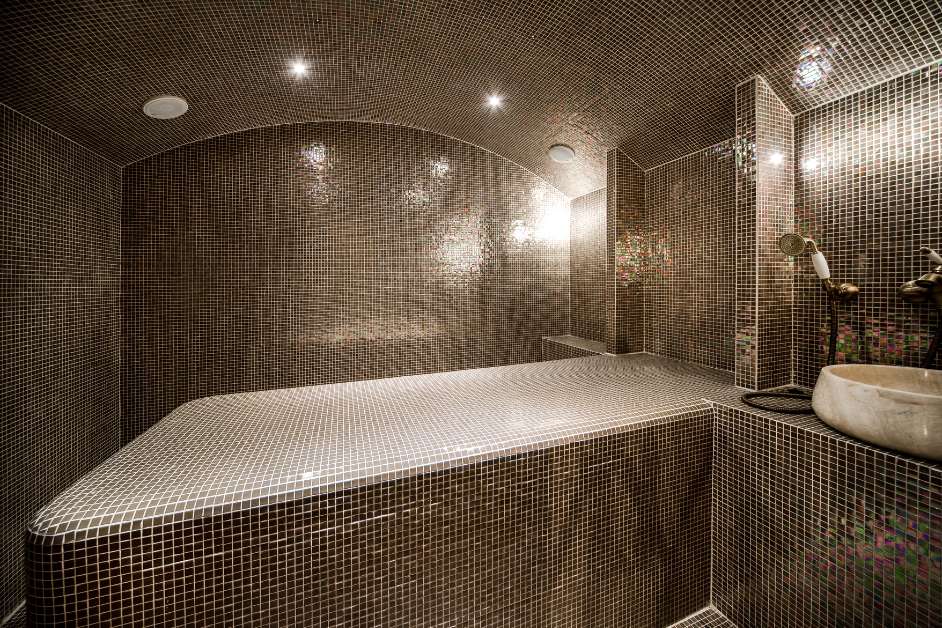 Stone tile steam room installation Raleigh
