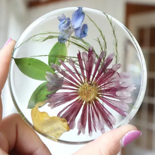 Floral resin bookends