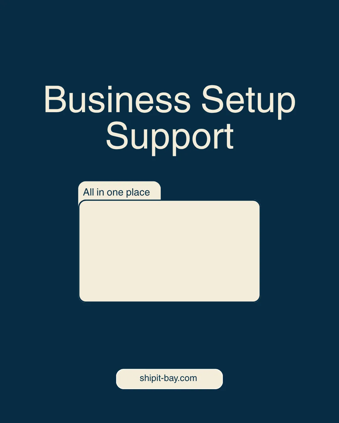 Business setup support graphic highlighting all-in-one services for entrepreneurs and small business owners. The image symbolizes business formation, company registration, compliance assistance, startup resources, business funding guidance, document support, and professional business services available through a single provider.