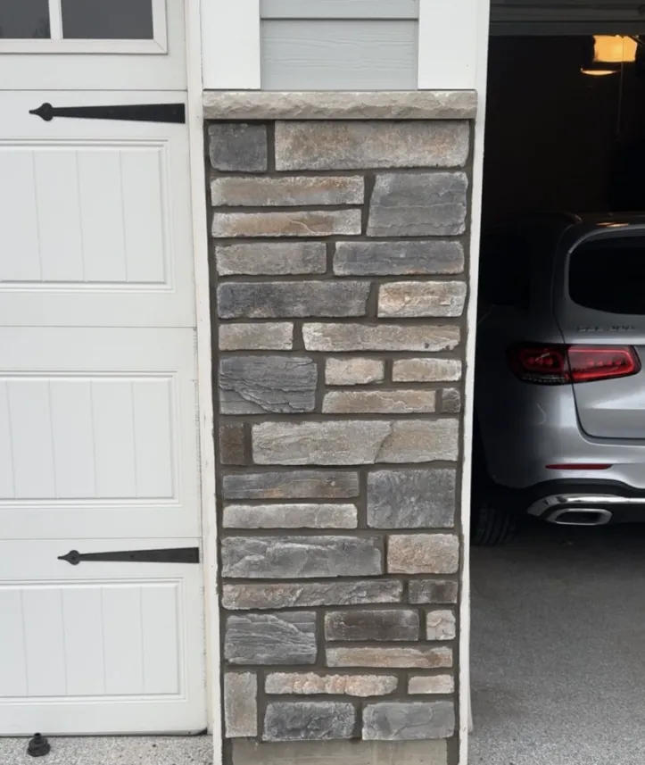 Finished Stone Veneer Wall Repair