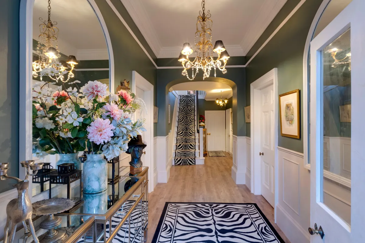 zebra hallway in the georgian villa, grand entrance, grand hallway, luxury living, luxury 