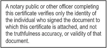 Stock Stamp: New 2015 SELF-Ink California Notary Verbage Stamp with Correct wordings, Mount May Varies. - 7/8" x 2-3/8"