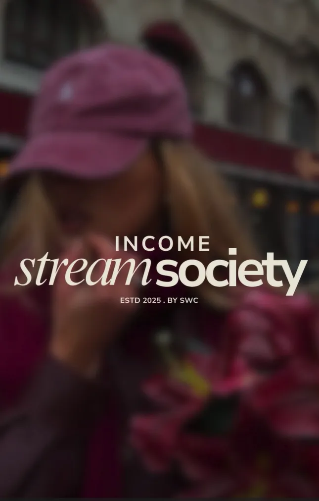 Income Stream Society Cover | Learn UGC, Amazon Reviews, TikTok Shop