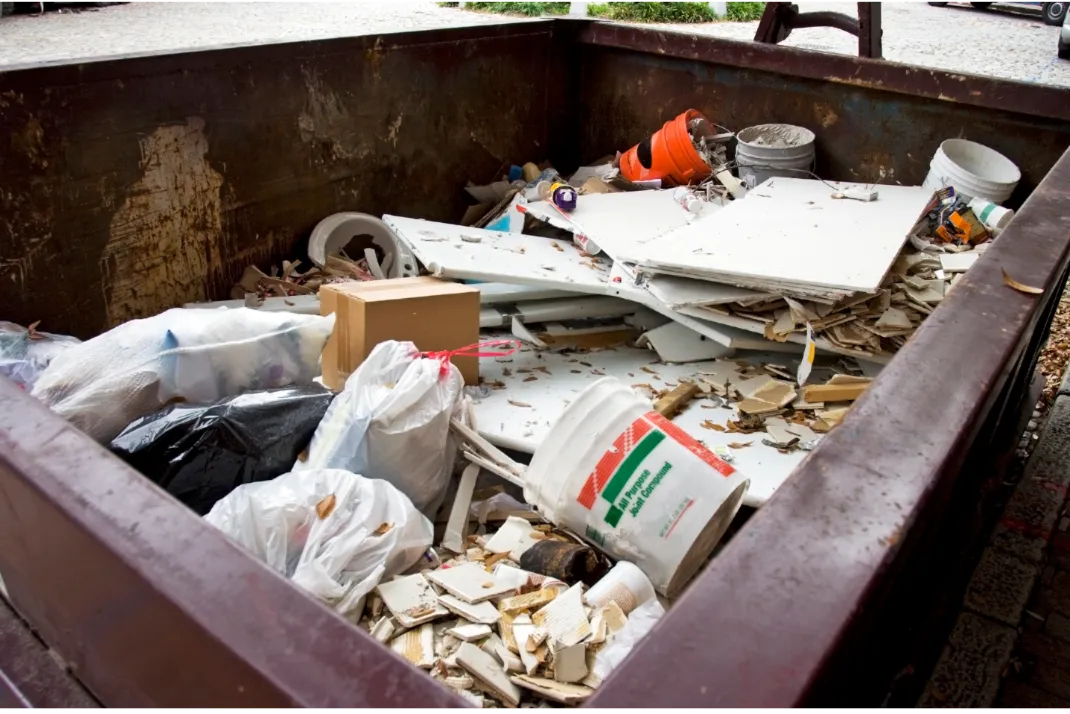 Grey dumpster