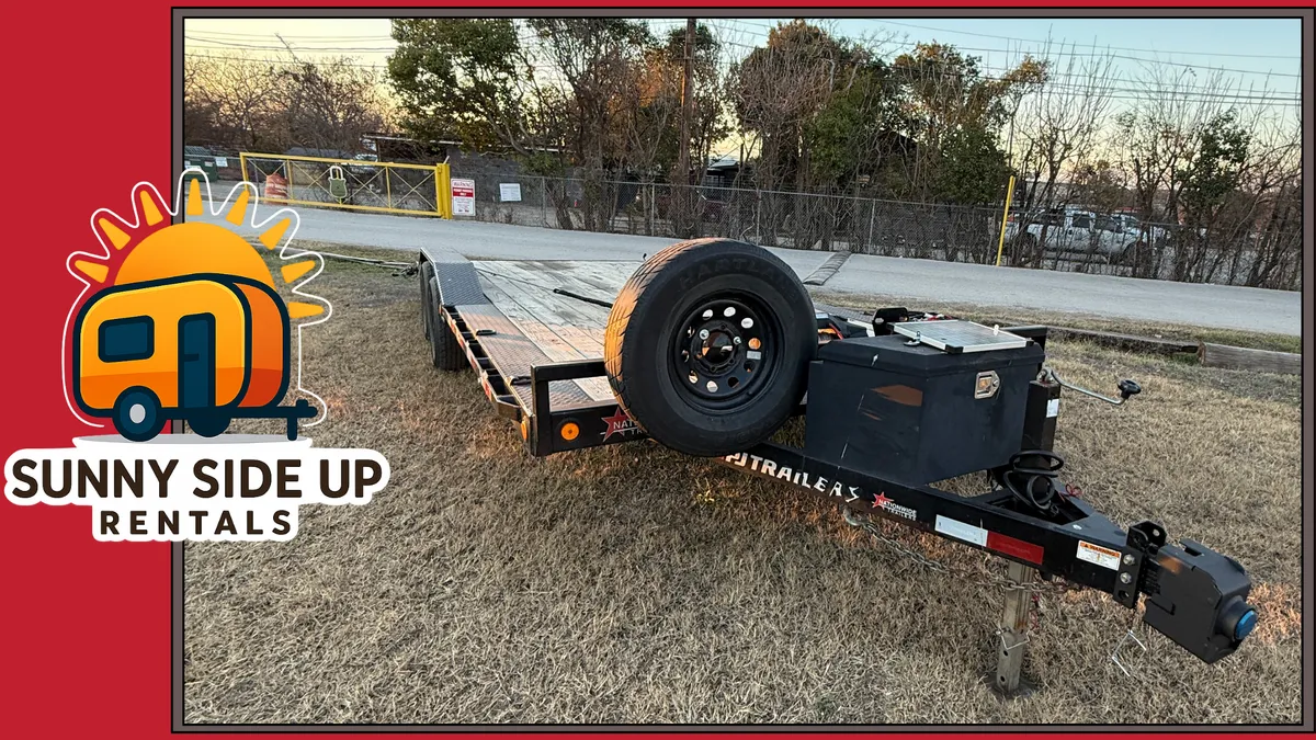 Car hauler for Small Business Saturday vendor vehicle transport at SSU-Rentals in San Antonio, Texas