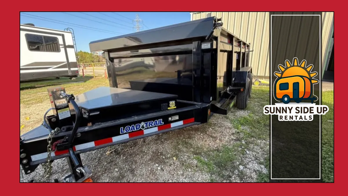 Dump trailer for late-fall storm damage cleanup at SSU-Rentals in San Antonio, Texas
