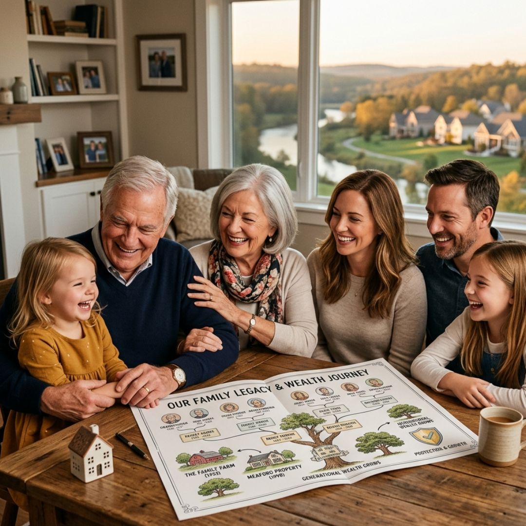 Family holding hands, symbolizing keeping family together and aligning on inherited property