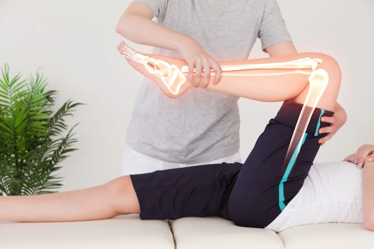 a woman getting a massage in a room