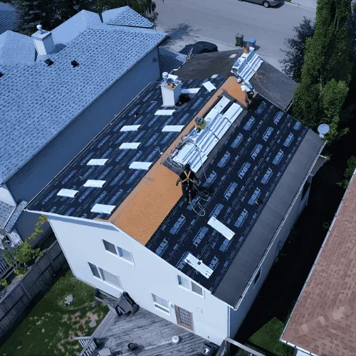 Asphalt shingle roof replacement in Calgary Alberta
