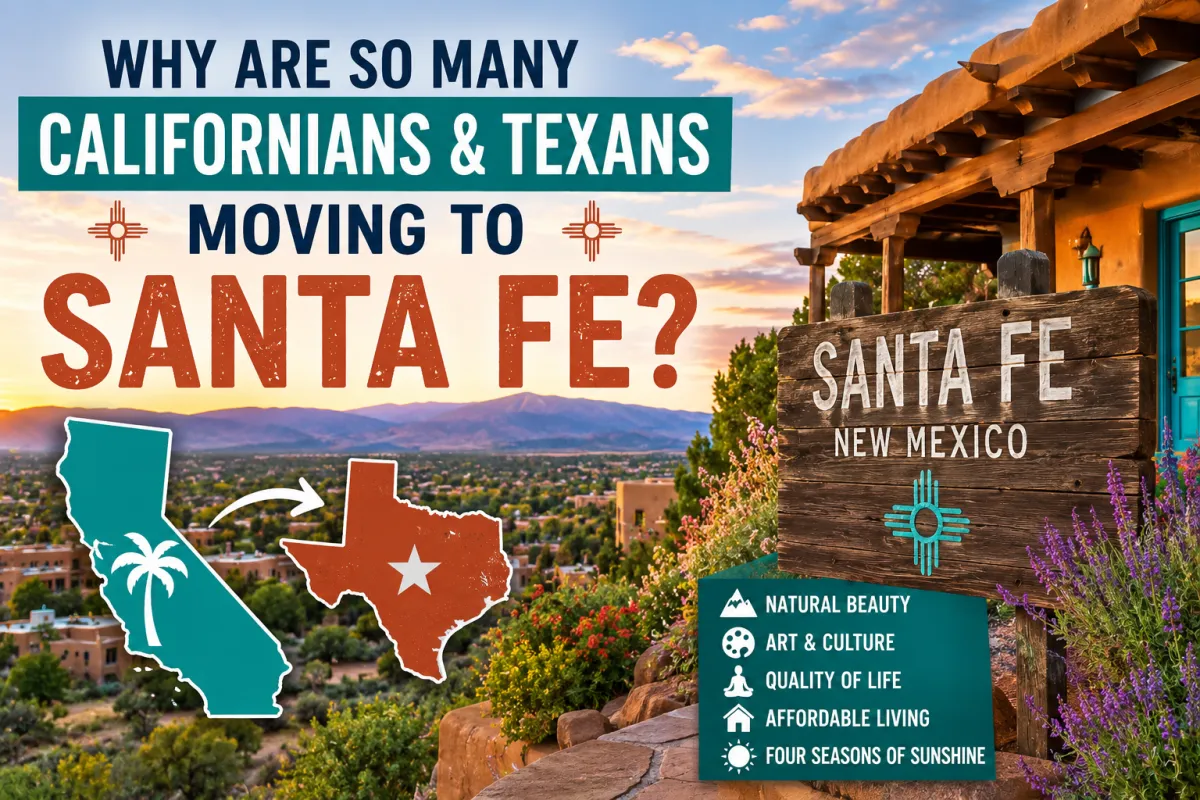 Californians and Texans moving to Santa Fe adobe homes