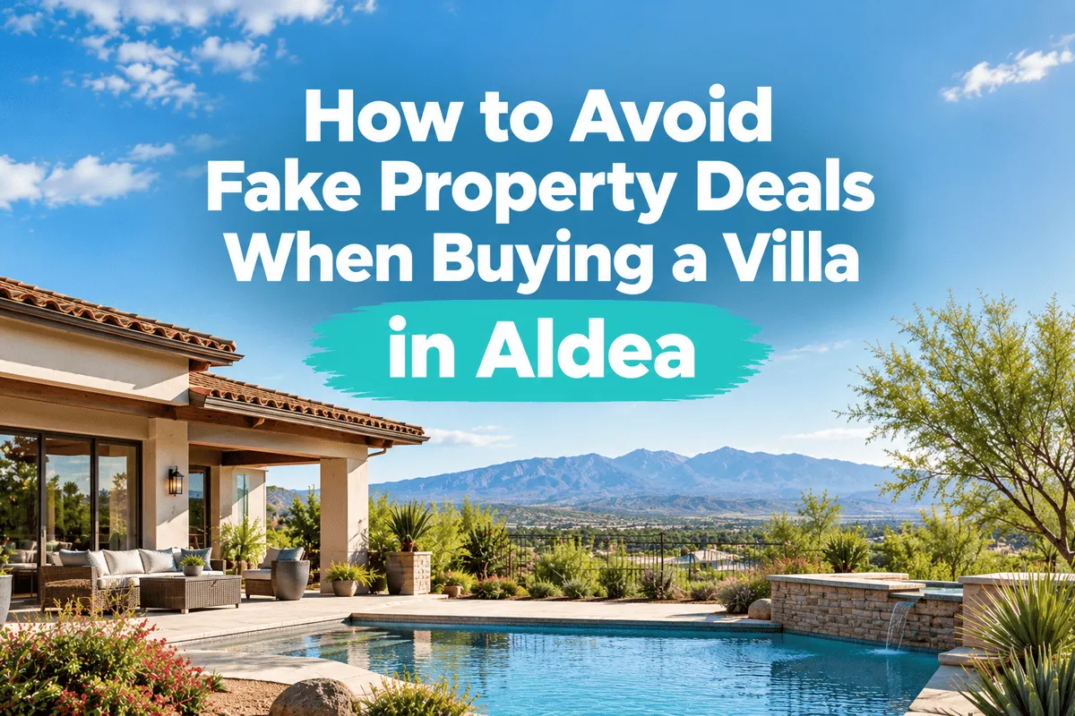 Buyer verifying property documents before purchasing a villa in Aldea