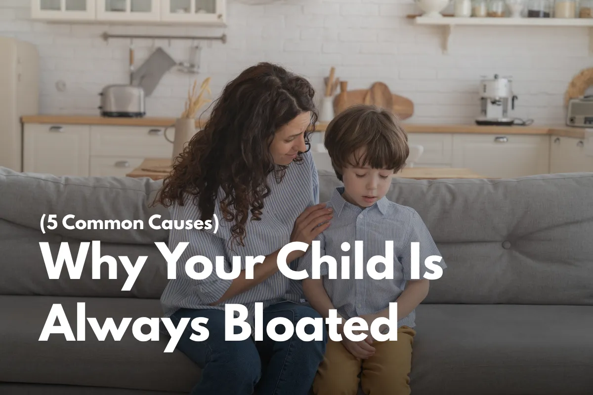 Mother and child with bloating problems
