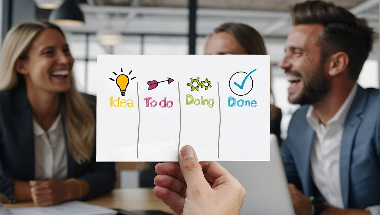 person holding yellow sticky notes