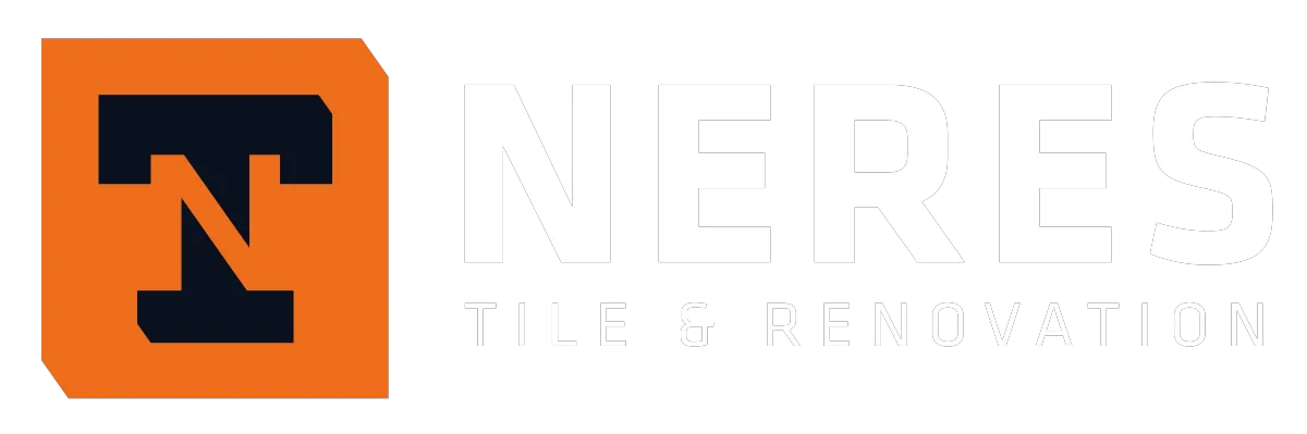 Neres Tile LLC logo featuring a stylized letter "N" in white and dark blue, representing a tile and remodeling service provider.