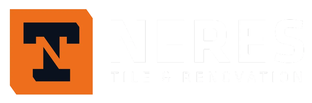 Neres Tile LLC logo featuring a stylized letter "N" in white and dark blue, representing a tile and remodeling service provider.