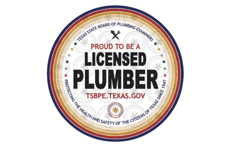 Texas Licensed Plumber Badge – Proud to be a licensed plumber certified by the Texas State Board of Plumbing Examiners (TSBPE)