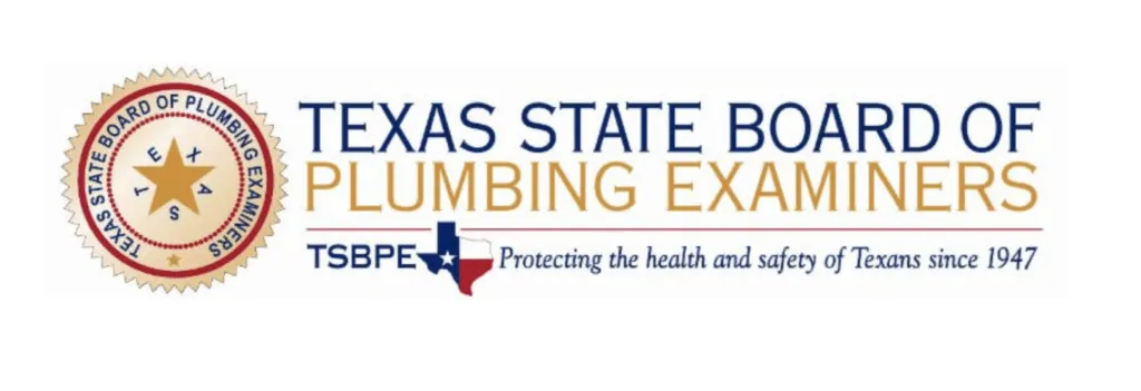 Texas State Board of Plumbing Examiners (TSBPE) logo – Official licensing authority for plumbers in Texas, ensuring professional certification and safety standards.