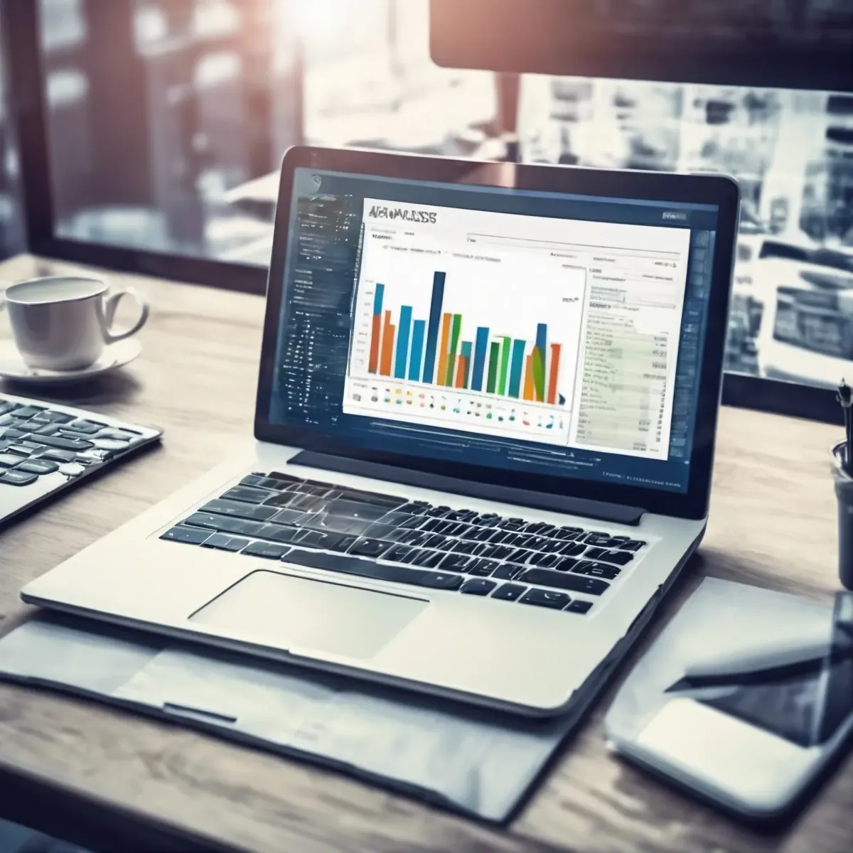 Open Laptop with financial dashboard