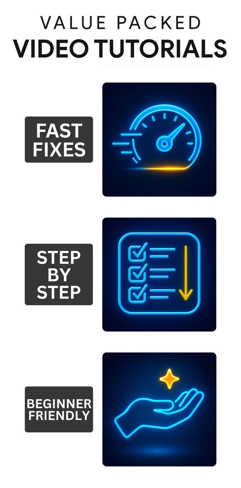 Easy simple easy to follow video tutorials