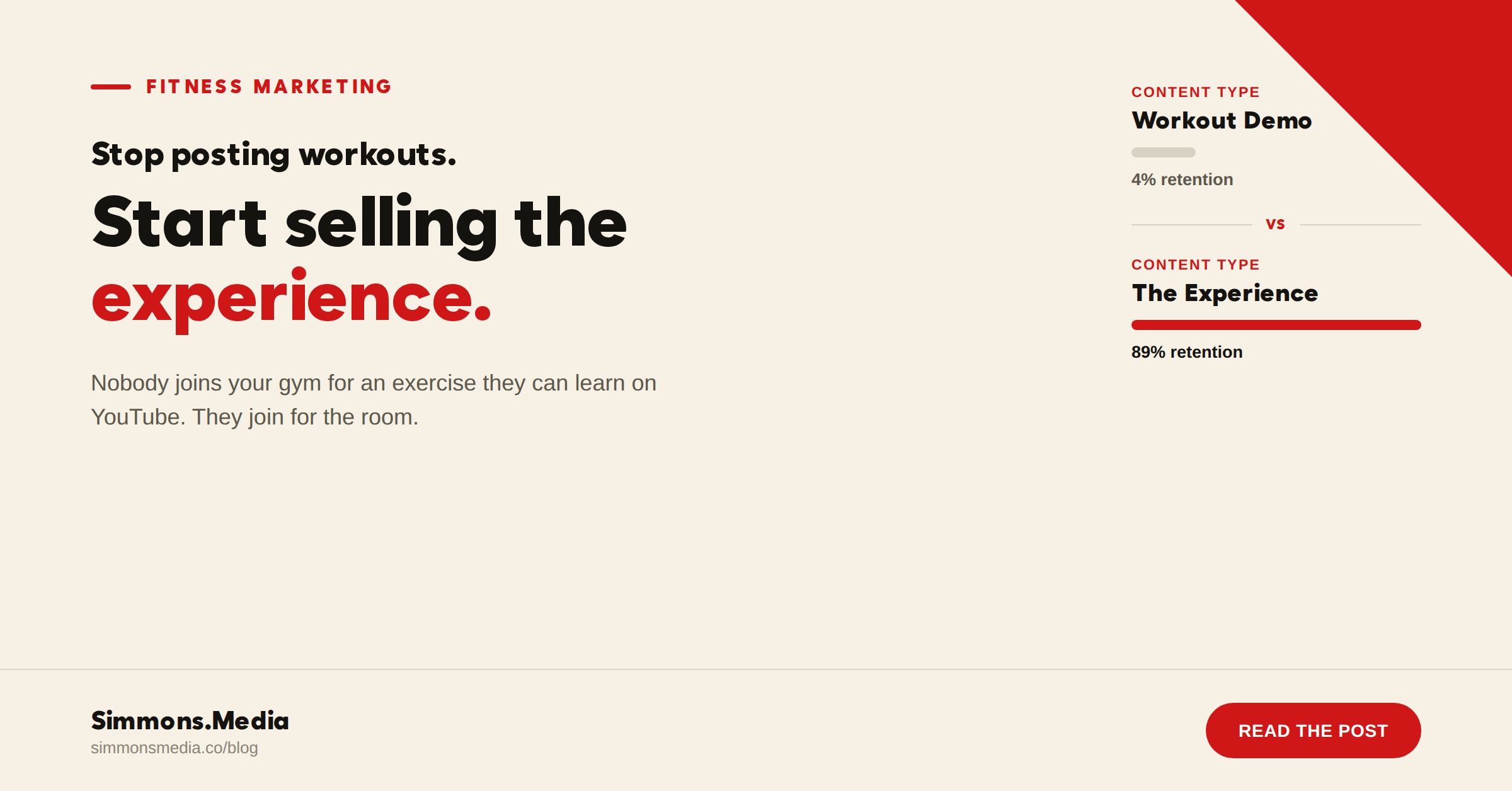 Stop posting the workouts. Start selling the experience.