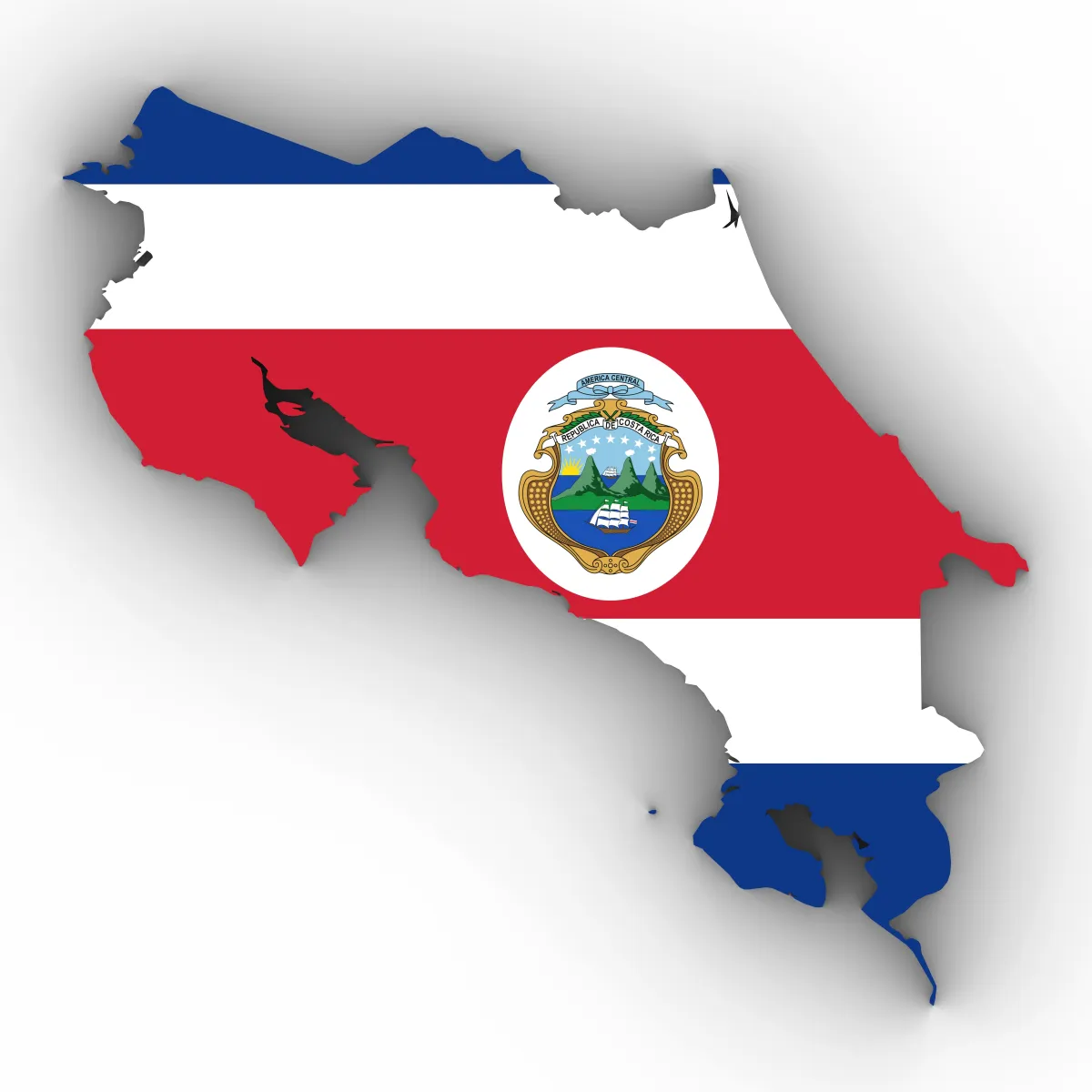 Costa Rica map flag