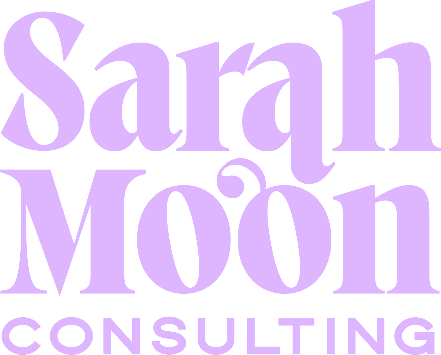 logo reading "Sarah Moon Consulting" in purple