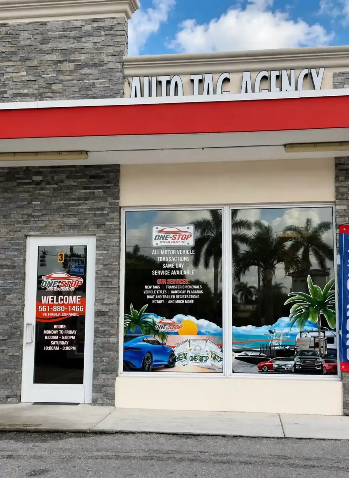 Auto tag agency front