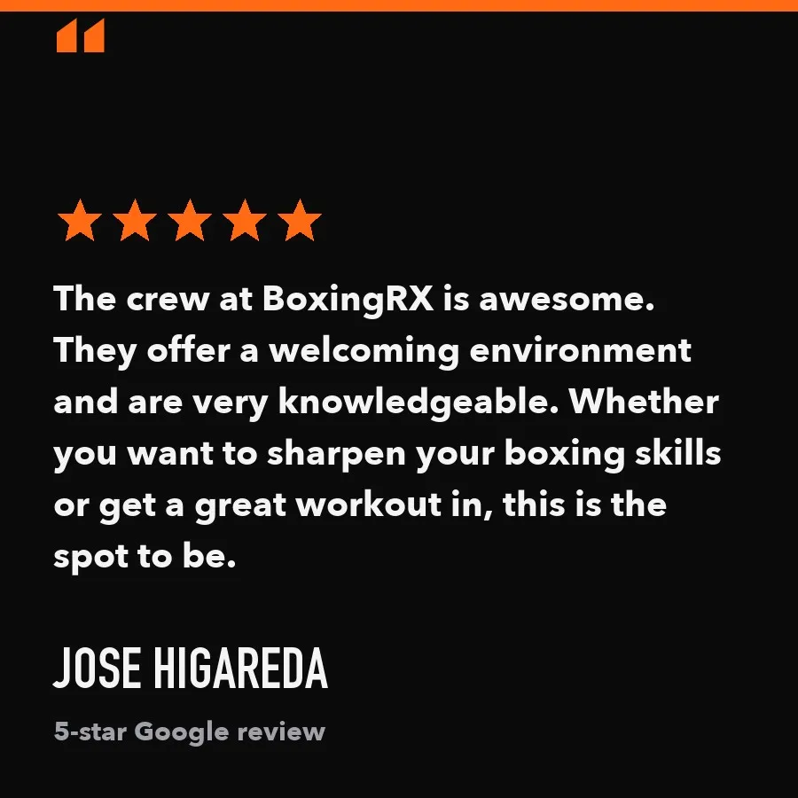 5-star Google review of BoxingRX from Jose Higareda