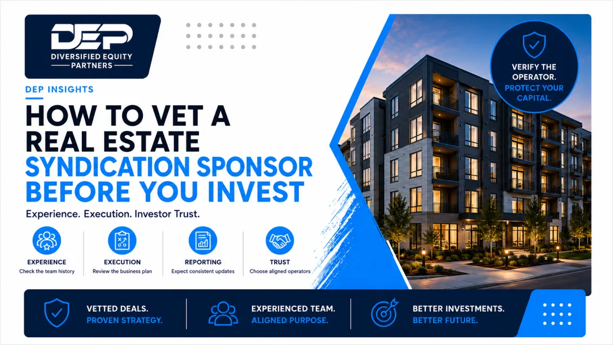 How to Vet a Real Estate Syndication Sponsor Before You Invest