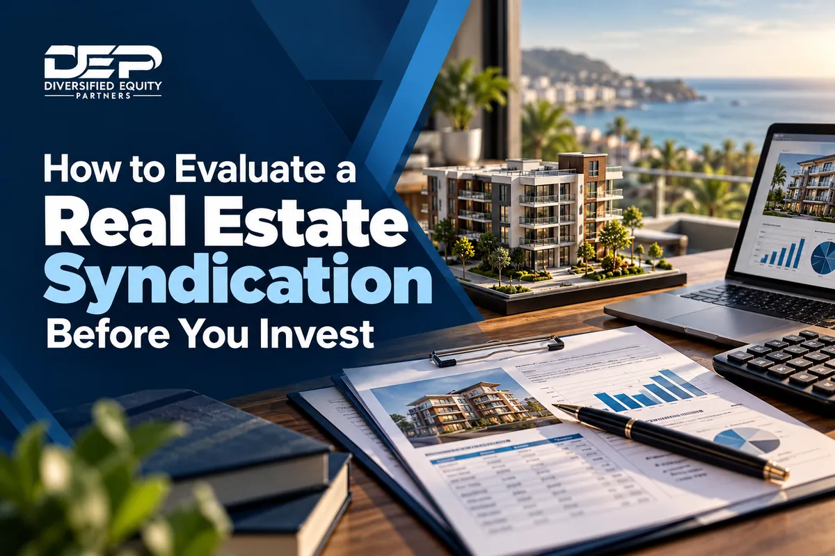 Investor evaluating a real estate syndication sponsor before investing