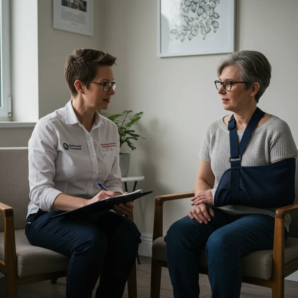 Injury solicitor consultation with driver after road accident