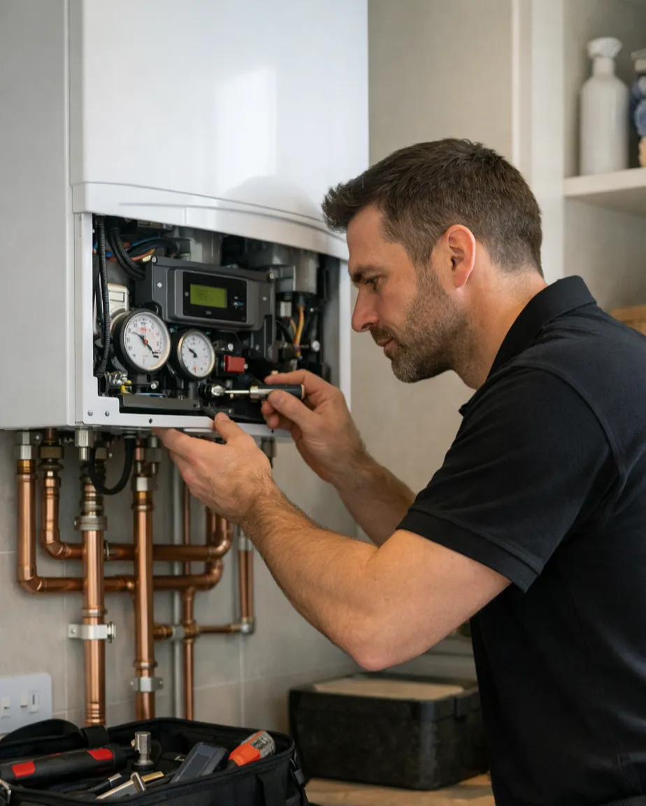 a gas boiler service by Element Services engineers