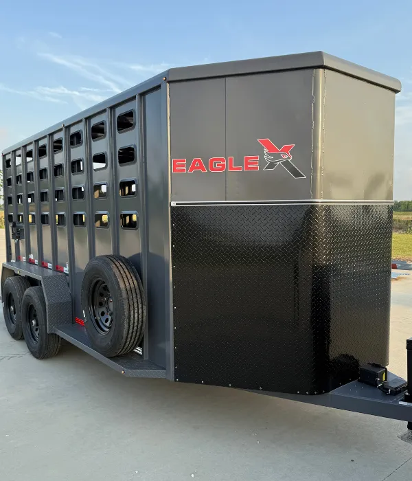 Leadfoot Rentals livestock trailer in Baytown, TX ready for cattle hauling, rodeo weekends, and stock shows