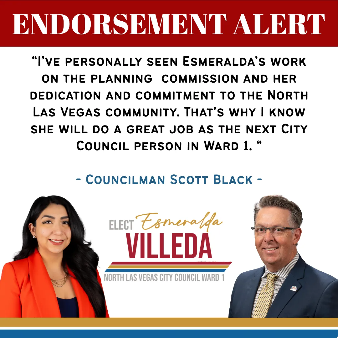 Councilman Scott Black Officially Endorses Esmeralda Villeda for North Las Vegas City Council!